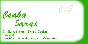 csaba sarai business card
